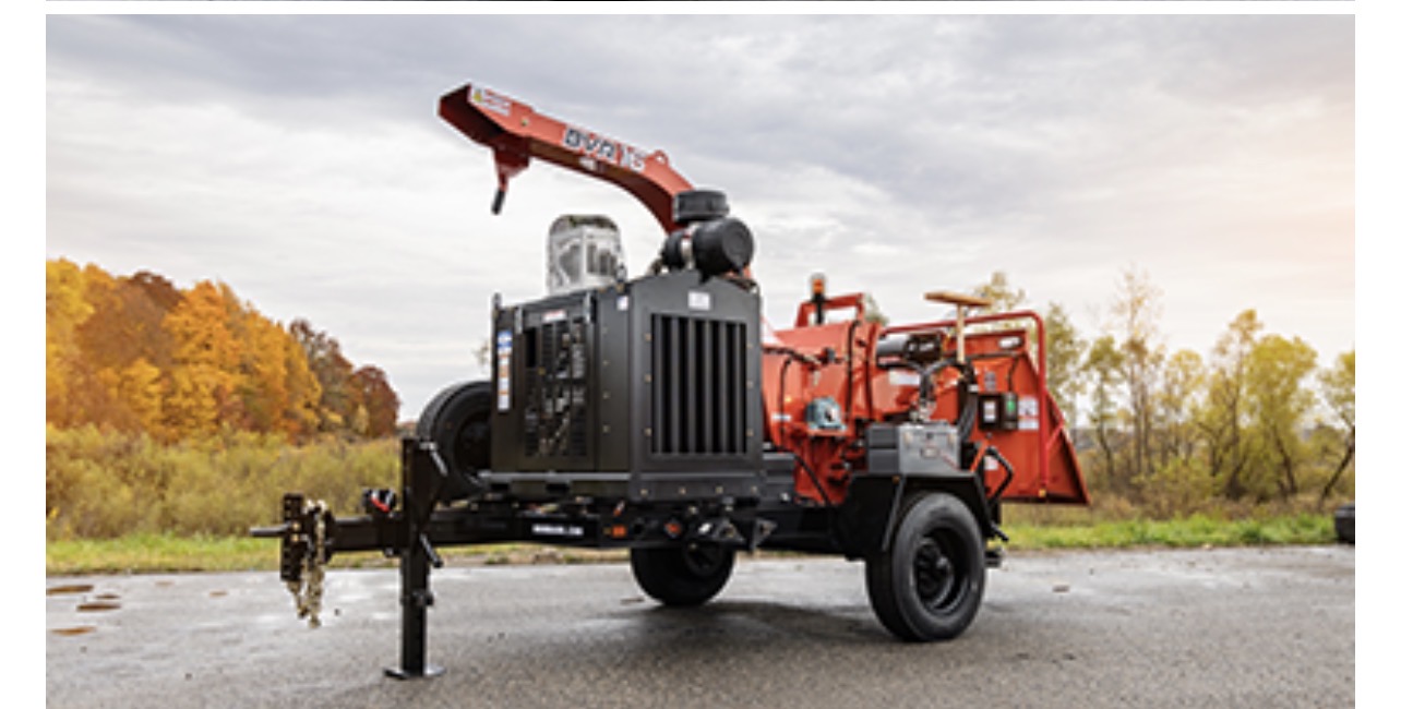 Morbark BVR13 brush chipper on trailer
